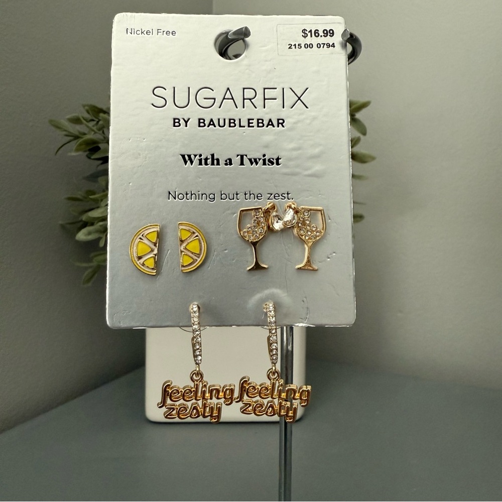 ✨3/$25 Sugarfix by Baublebar With a Twist Earrings Set